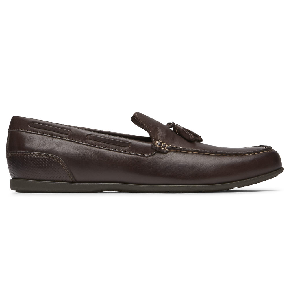 Rockport Loafers For Mens Dark Brown - Malcom Tassel - OD9654027